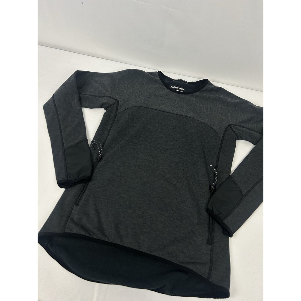 Burton Long Sleeve Light Fleece Shirt WB Miniturn Crew Size XS Gray